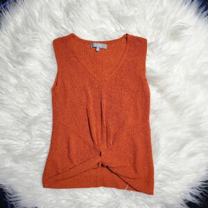 Marled Knit Front Knot Tank